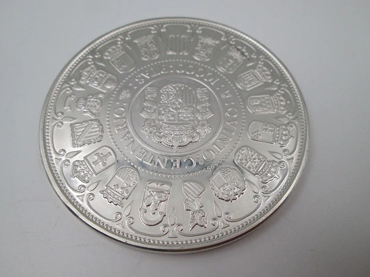 10.000 pesetas V Centenary coin. Juan Carlos I King of Spain. 925 sterling silver. 1989