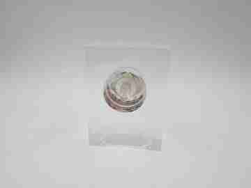 5th Centenary Holy Face medal. Pure silver. Methacrylate display. 1989