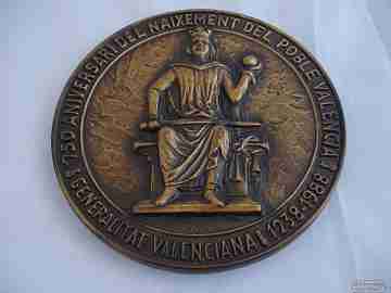 750 anniversary Kingdom of Valencia. Bronze. Jaime I. 1988
