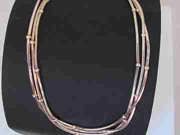 925 sterling silver bracelet. Cord chains and rings 1980's