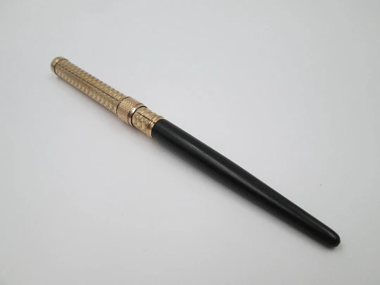 A. W. Faber mechanical dip pen. Gold plated metal & ebony. New York. 1890