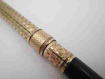 A. W. Faber mechanical dip pen. Gold plated metal & ebony. New York. 1890