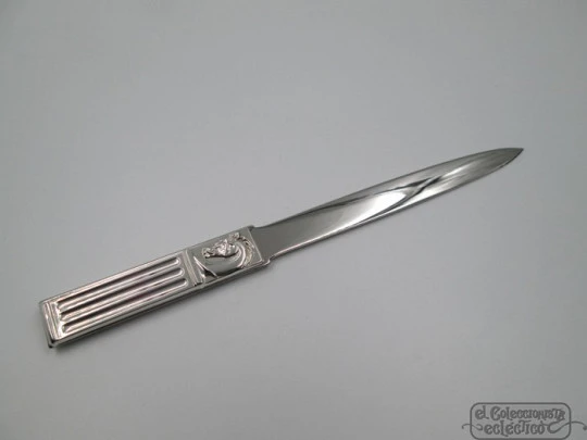 Abrecartas caballos. Plata de ley. Pedro Durán. Años 90. Estuche