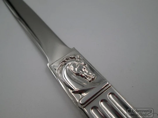 Abrecartas caballos. Plata de ley. Pedro Durán. Años 90. Estuche