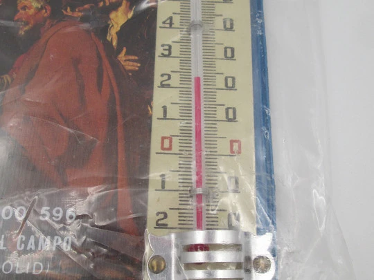 Advertising calendar. Thermometer and representation of The Triumph of Bacchus