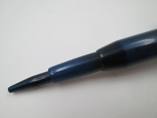 Advertising writing combination. Dip pen, pencil and letter opener. Blue celluloid. 1930's