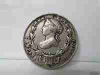 Africa campaign. Queen Isabel II. Silver metal. Circa: 1860. Spain