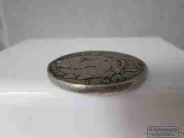 Africa campaign. Queen Isabel II. Silver metal. Circa: 1860. Spain