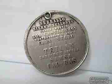 Africa campaign. Queen Isabel II. Silver metal. Circa: 1860. Spain
