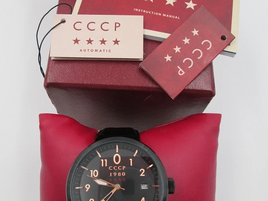 Akula CCCP 1980 Acero pavonado negro. Automático. Calendario