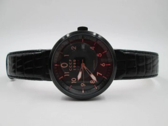 Akula CCCP 1980 Blued steel in black. Automatic. Calendar. Original box