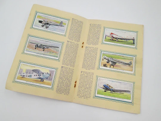 Álbum cromos aviones civiles. John Player & Sons. 50 estampas color. 18 páginas. 1940