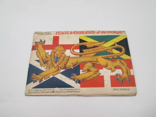 Álbum cromos banderas y emblemas del mundo. Brooke Bond. 50 estampas color