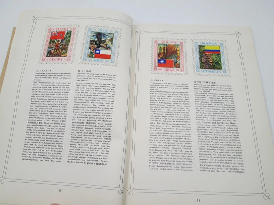Álbum de cromos países y banderas. Birkel. 80 imágenes a color. Alemania. 1950