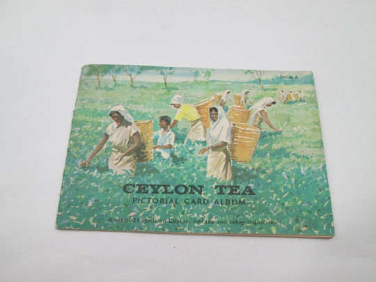 Álbum de cromos Té de Ceilán. F. E. Bording Ltd. 24 estampas a color. 8 páginas. 1950