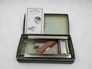 Allegro razor blade sharpening machine. 1950's. Silver-plated