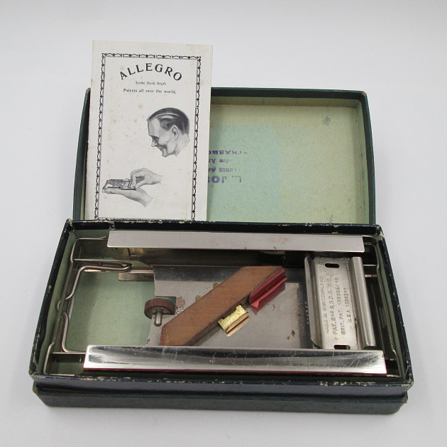 Allegro Razor Blade Sharpening Machine Silver Plated Metal Original Box ...