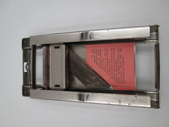 Allegro razor blade sharpening machine. 1950's. Silver-plated