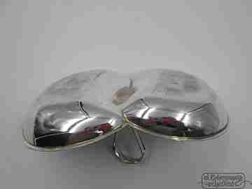 Almond dish. 925 sterling silver. 1970's. Handle and two lobes