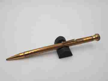 Alpco New York mechanical pencil. Gold plated. Geometric pattern. Twist system