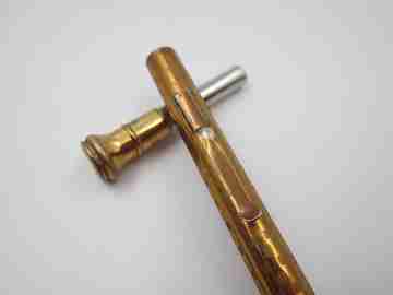 Alpco New York mechanical pencil. Gold plated. Geometric pattern. Twist system