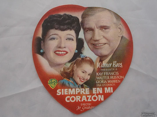 Always in my heart. 1940's. Kay Francis. Die-cut. Heart. Spain