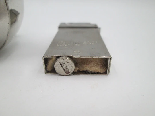 American Safety Razor table petrol lighter. Chrome metal and wood handle. USA. 1940's American Safety Razor table petrol lighter. Chrome metal and wood handle. USA. 1940's