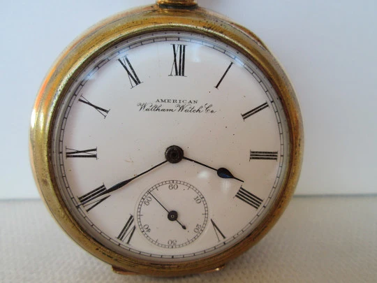 American Waltham. Gold plated. Stem-wind. Porcelain dial. 1920's. USA