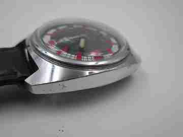 Ancre diver's watch. Chrome metal & steel. Manual wind. Date. 1970's