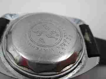 Ancre diver's watch. Chrome metal & steel. Manual wind. Date. 1970's