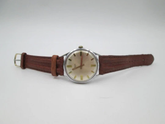 Ankra 65 manual wind men's wristwatch. Stainless steel & chromed metal. 1960's. Swiss