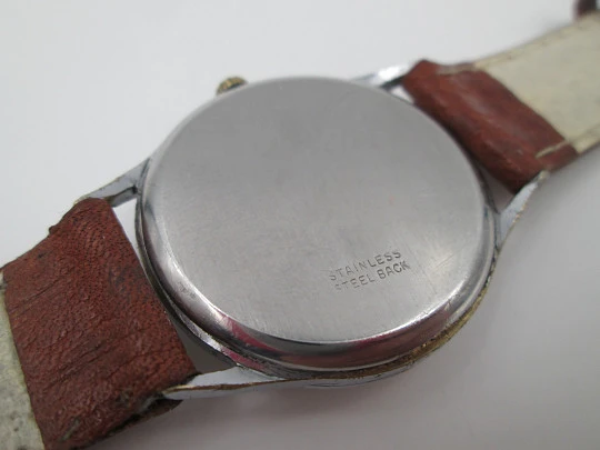 Ankra 65 manual wind men's wristwatch. Stainless steel & chromed metal. 1960's. Swiss