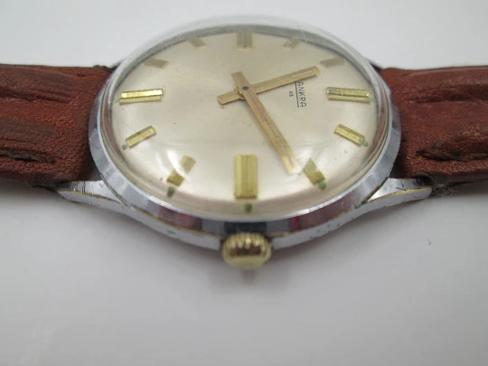 Ankra 65 manual wind men's wristwatch. Stainless steel & chromed metal. 1960's. Swiss