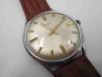 Ankra 65 manual wind men's wristwatch. Stainless steel & chromed metal. 1960's. Swiss