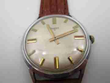 Ankra 65 manual wind men's wristwatch. Stainless steel & chromed metal. 1960's. Swiss