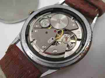 Ankra 65 manual wind men's wristwatch. Stainless steel & chromed metal. 1960's. Swiss