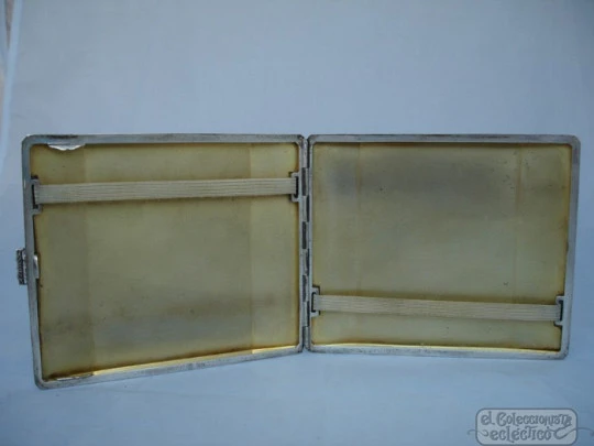 Antique cigarette case. Silver and vermeil. 925 thousandths