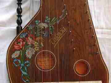 Antique concert zither. Saxony (Germany). Salon-Harfe. Valencia 