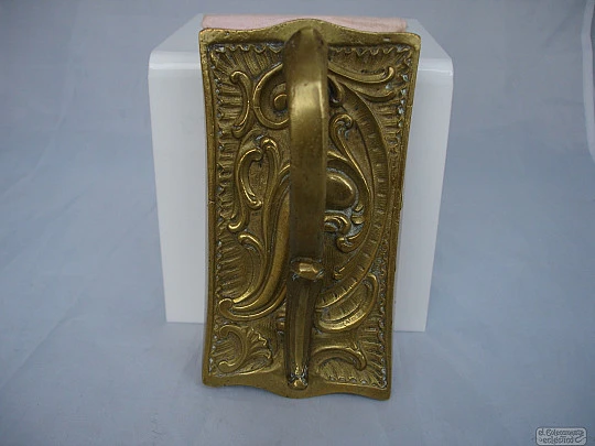 Antique desk bronze blotter. Scrolls and vegetable motifs