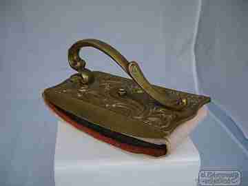 Antique desk bronze blotter. Scrolls and vegetable motifs