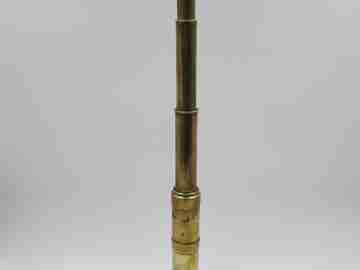 Antique nautical golden brass telescope spyglass. Four tubes. Europe. 1900's