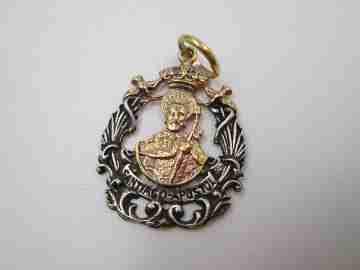 Apostle Saint James openwork medal. 925 sterling silver & vermeil. 1970's
