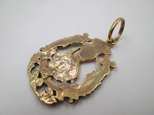 Apostle Saint James openwork medal. 925 sterling silver & vermeil. 1970's