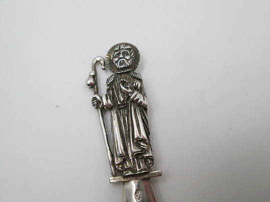 Apostle Saint James pilgrim letter opener. 925 sterling silver. Spain. 1990's