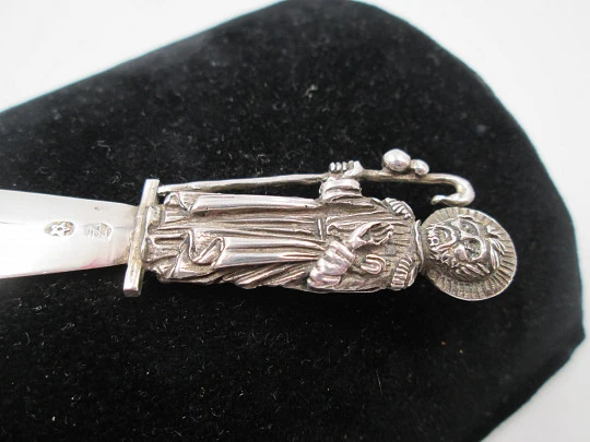 Apostle Saint James pilgrim letter opener. 925 sterling silver. Spain. 1990's