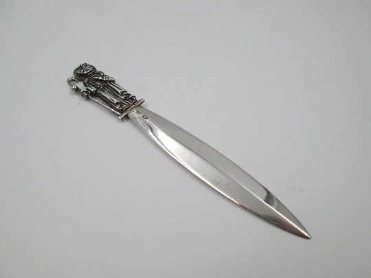 Apostle Saint James pilgrim letter opener. 925 sterling silver. Spain. 1990's