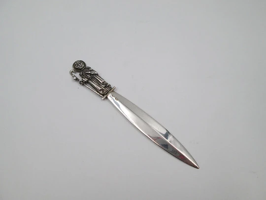 Apostle Saint James pilgrim letter opener. 925 sterling silver. Spain. 1990's