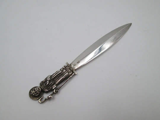 Apostle Saint James pilgrim letter opener. 925 sterling silver. Spain. 1990's