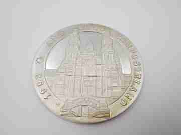 Apostle Saint James sterling silver medal. Compostela Holy Year. 1993. Spain