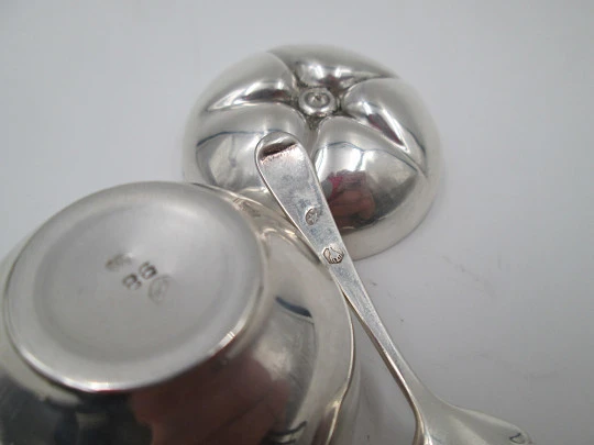 Apples pair of salt & sugar shakers. 925 sterling silver. Malde Jewelry. 1980's